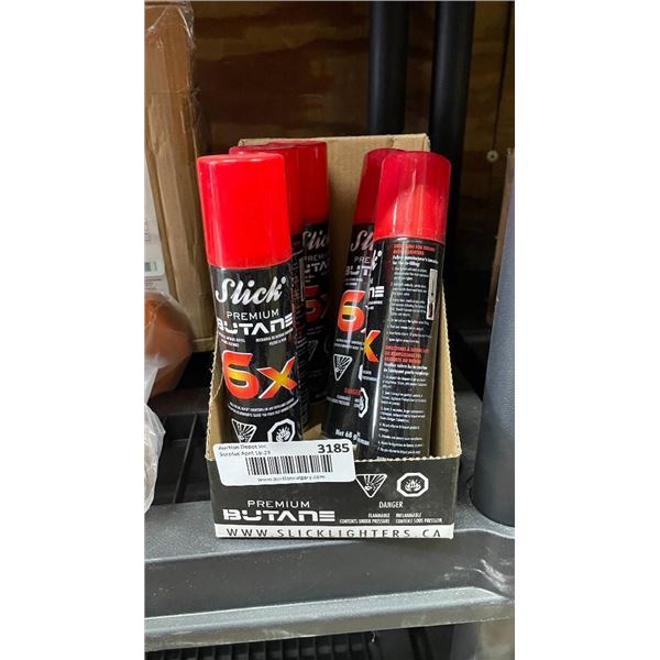 Lot of Six Slick Premium Butane Gas Refill Cans – 5X Refined