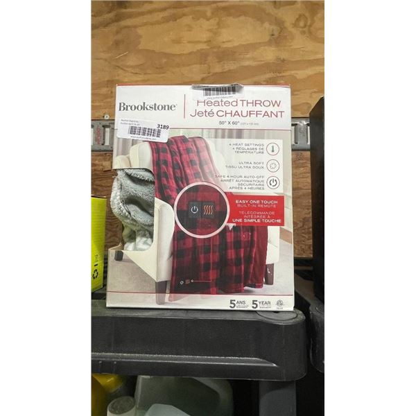 Brookstone Heated Throw, 50 x 60 in., Red Plaid, 5 Heat Settings