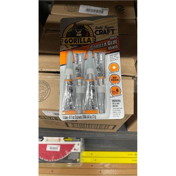 Case of Gorilla Glue Minis Clear 4 Pack 3g Each