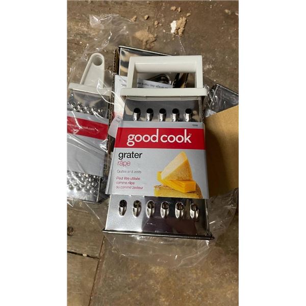 Lot of 4 Good Cook Graters with Stainless Steel Construction