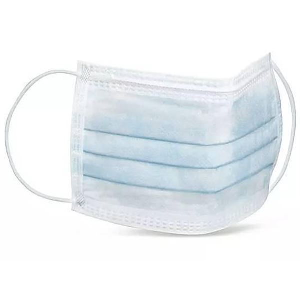 Uline S-24023BL Disposable Face Masks, 50 Per Unit, Lot of 4