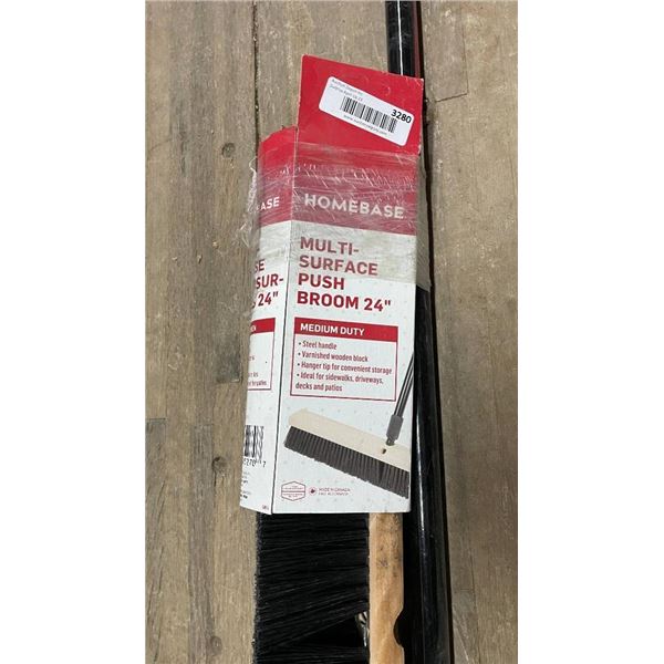 Homebase Multi-Surface Push Broom 24-Inch, Medium Duty
