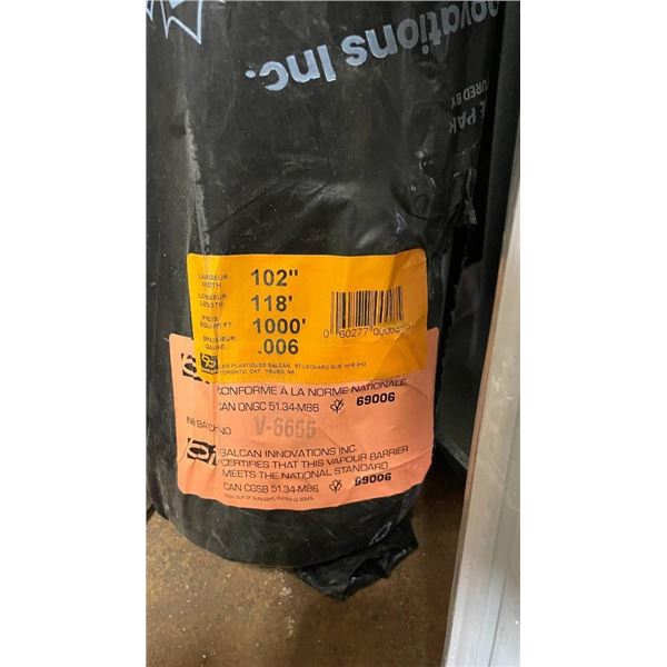 Poly-America Husky 6-Mil Black Polyethylene Sheeting Roll, 10 ft x 100 ft