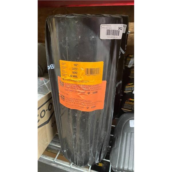 Black Poly Sheeting Roll 16 ft x 100 ft 6 Mil Thickness