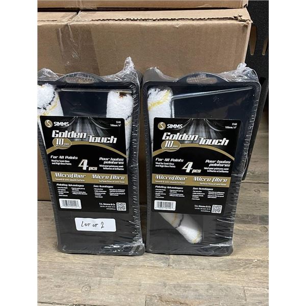 Simms Golden Touch Microfiber Paint Rollers, 10mm, 4 pcs, Lot of 2