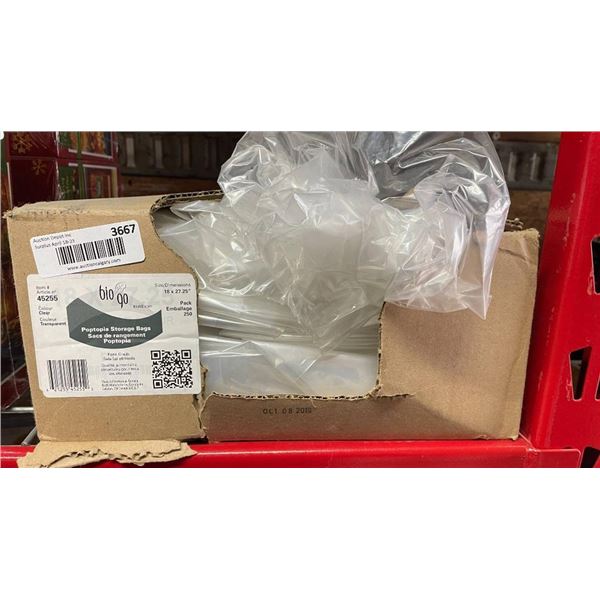 Bio Go Poptopia Storage Bags, Transparent, 18×27.5, Pack of 250