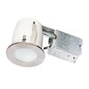 Image 1 : Bazz Recessed Dimmable Light For Damp Locations - 3 7/8-in dia Brushed Chrome - GU10 35-Watt Halogen