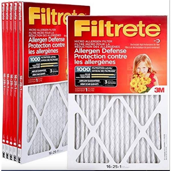 Filtrete 3M Micro Allergen Defense Filter 16x25x1 Pack of 6