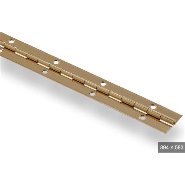 Hillman Continuous Hinge, 39-Inch x 1-1/2 Inch, Brass Finish
