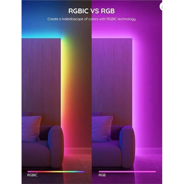 Govee RGBIC LED Strip Light, Model H617A, Bluetooth-Enabled