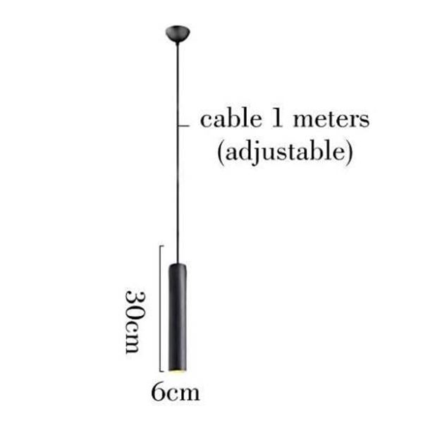 Phube LED Pendant Light, Model FB6024, Black Finish