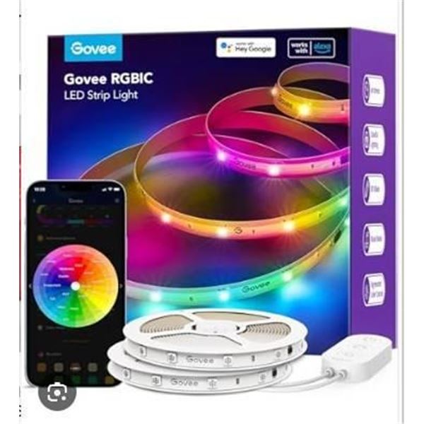 Govee Strip Light 2 Pro RGBWWIC Technology, Model H61F5, 16.4ft / 5m, 24W, CRI 90+