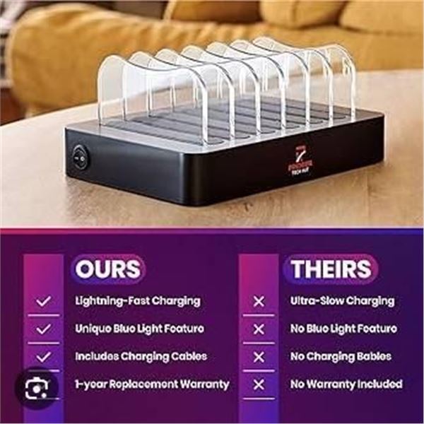 Poweroni PCS6-10b Universal Charging Station With Four Charging Ports