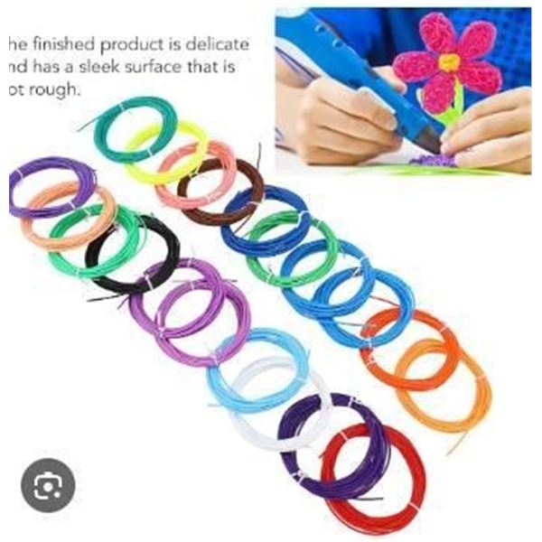 Scrib3D 3D Pen Filament Refill Bundle with PLA Material, 20 Colors, 1.75mm