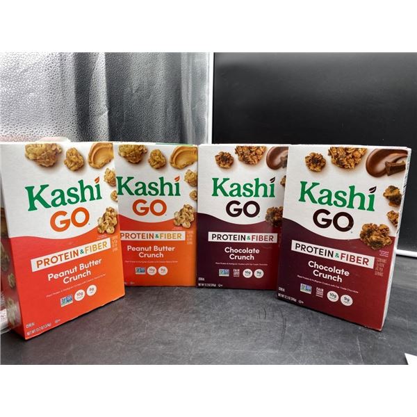 Kashi GO Protein & Fiber Cereal, Peanut Butter and Chocolate Crunch – Lot of 4