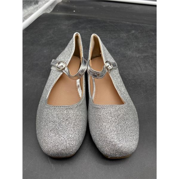 Pair of Glittery Silver Mary Jane Shoes, Size 12M/19.3cm