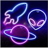 Image 1 : Sofunii 3-Piece LED Modeling Neon Wall Lamps for Decoration – Space Theme