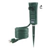 Image 1 : oviitech 6-Outlet Outdoor Yard Power Stake with Protective Cover and ON/Off Switch,9 Ft Long Extensi