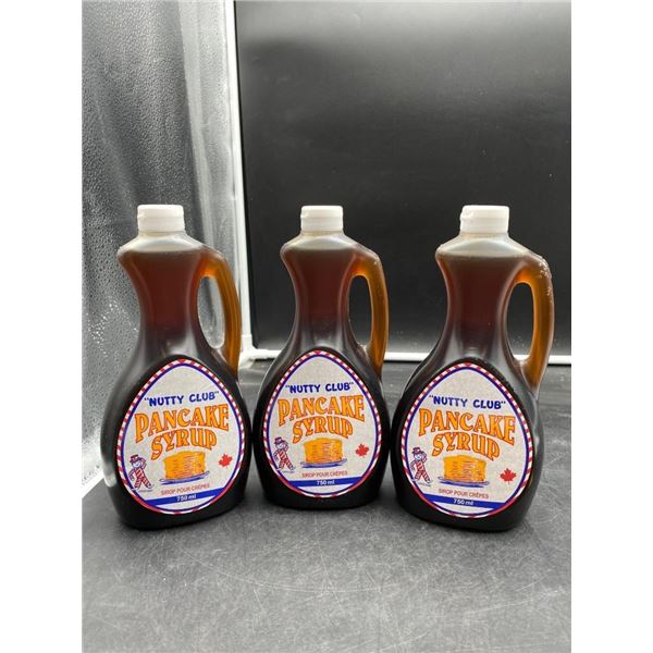 Set of 3 Nutty Club Pancake Syrup Bottles – 750ml Each