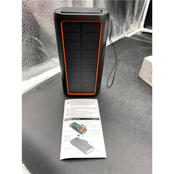 Solar Charger Power Bank 61200mAh, Built in Hand Crank and 4 Cables PD 15W QC3.0 Fast Charging, Type