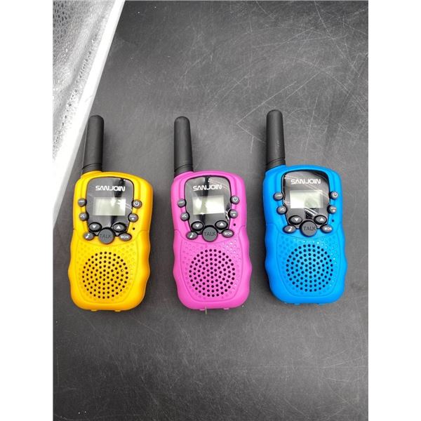 Set of Three SamJUN Walkie-Talkies with Colorful Casings