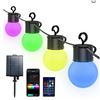 Image 1 : 25ft Luxonic Solar RGB LED String Lights with APP and Remote Control