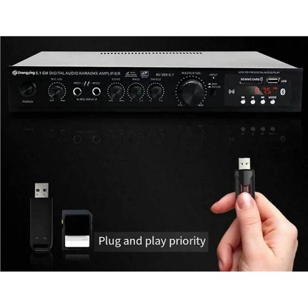 Hi-Fi Stereo Karaoke 5.1 Channel Audio Receiver Sound System AV-369-5.1