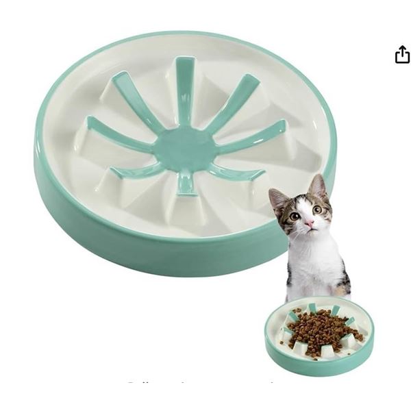 Navaris Slow Feeder Pet Food Bowl – Durable Ceramic Bowl to Help Slow Down Eating [x=#8211/