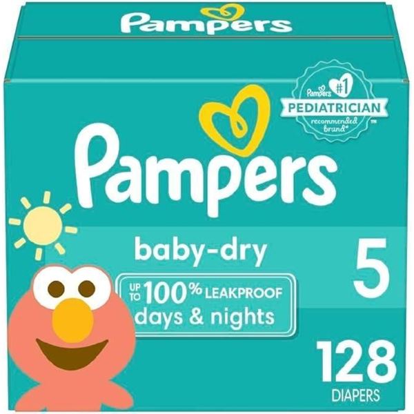 Pampers Baby-Dry Size 5 Diapers with 128 Count Capacity