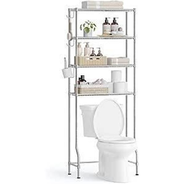 Songmics BTS013G01 Over-The-Toilet Shelf with Metal Frame, 3-Tier Design