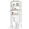 Image 1 : Songmics BTS013G01 Over-The-Toilet Shelf with Metal Frame, 3-Tier Design