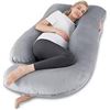 Image 1 : Gray Full-Body Support Pillow with Soft Cover