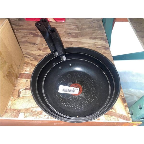 Set of 3 Non-Stick T-Fal Frying Pans with Thermo-Spot