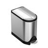 Image 1 : Simplehuman 10-Liter / 2.6-Gallon Butterfly Lid Trash Can in Brushed Steel