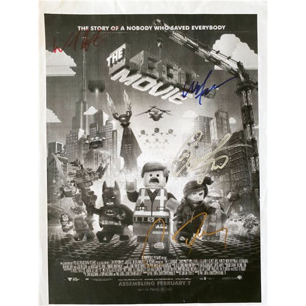 Lego movie cast signed page