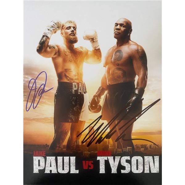 Jake Paul, Mike Tyson signed photo