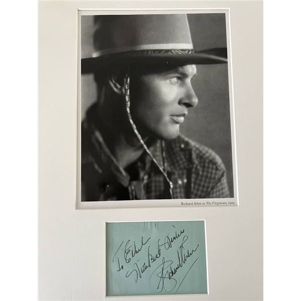 Academy Award Winner Richard Arlen signed matted collage