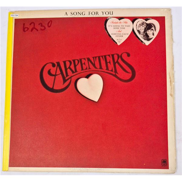 Carpenters “A Song for You” LP – A&M SP-3511 Soft Rock Classic