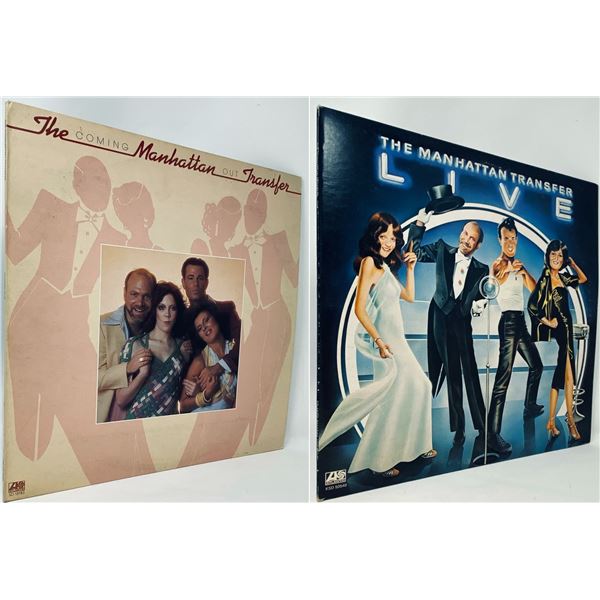 Lot of 2 Vinyl LPs – The Manhattan Transfer "Coming Out" (1976) + "Live" (1978) – 