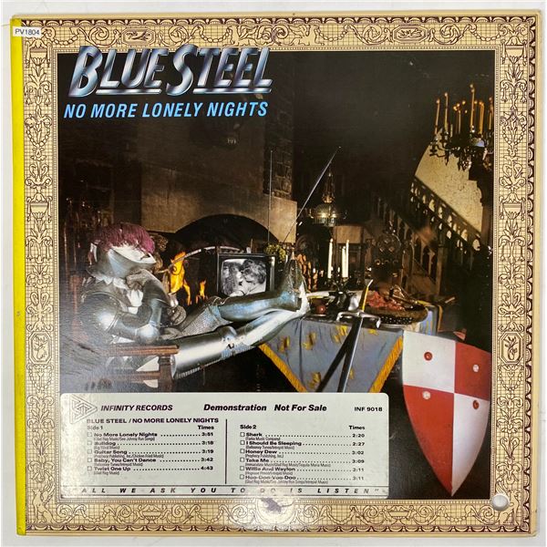 Blue Steel – No More Lonely Nights LP (Promo, Infinity Records)