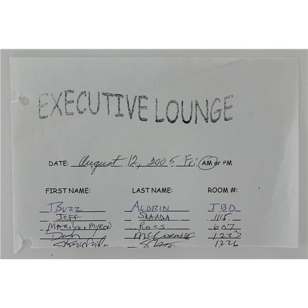 Buzz Aldrin signed registration form