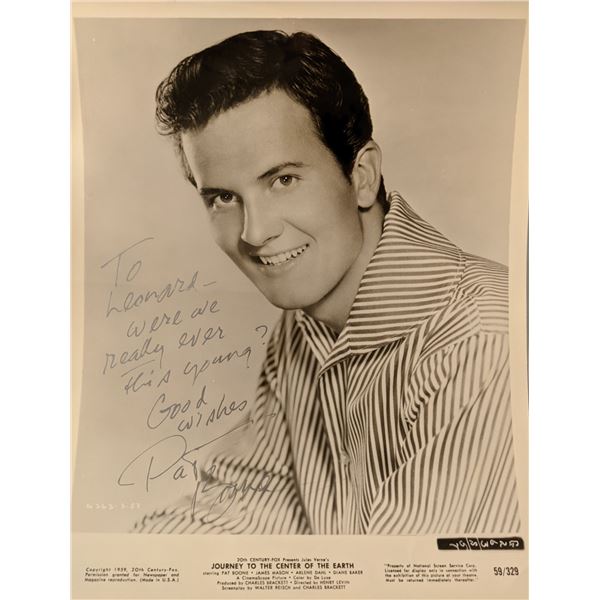 Pat Boone signed Journey to the Center of the Earth photo
