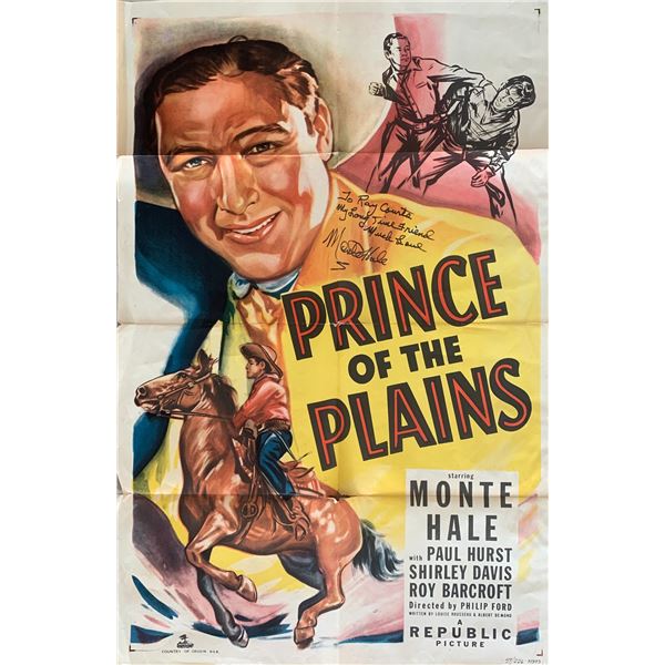 Monte Hall signed Prince of the Plains original poster