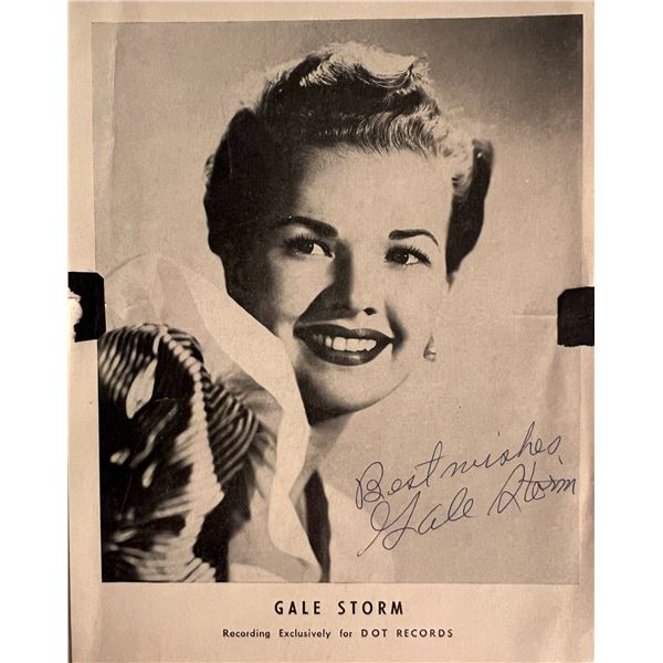 Gale Storm signed photo