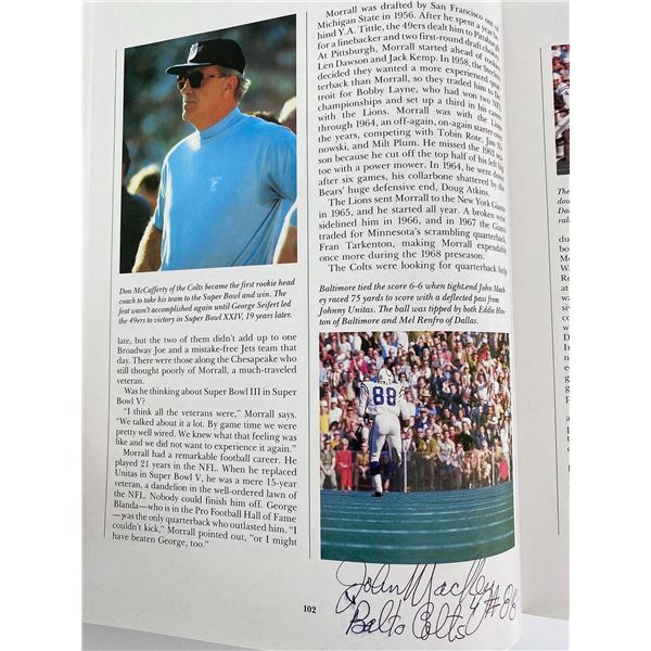 Baltimore Colts John Mackey signed Superbowl book