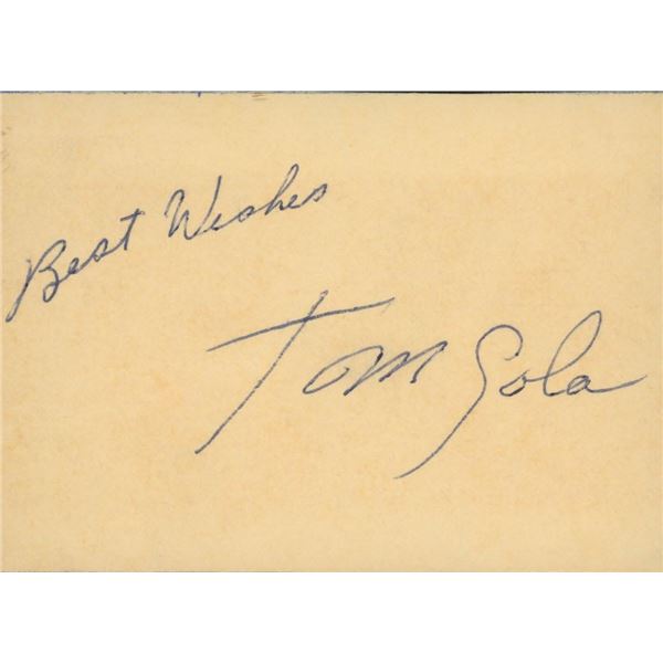 Tom Gola original signature