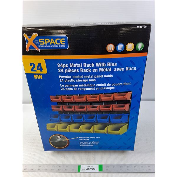 Metal Rack with 24 Plastic Storage Bins