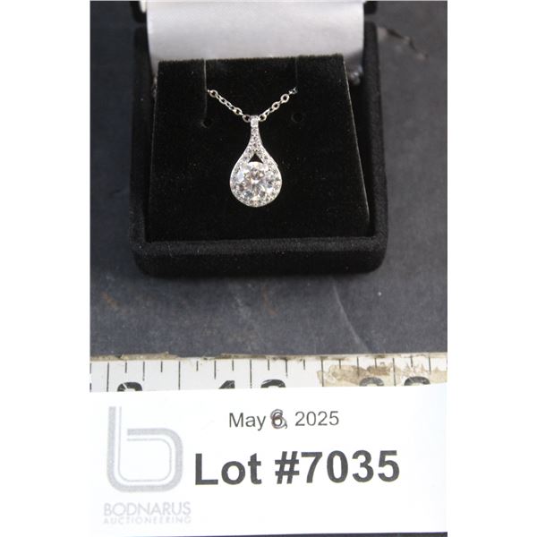 ^1.00 CT Moissanite VVS D Color Stone 925 Silver Pendant Necklace