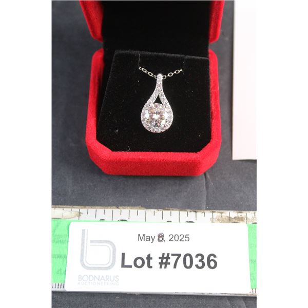 ^3.00 CT Moissanite VVS D Color 925 Silver Pendant Necklace