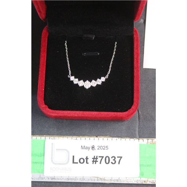 ^1.70 CT TW GRA Certified Moissanite VVS D Color Stones 925 Silver Pendant Necklace